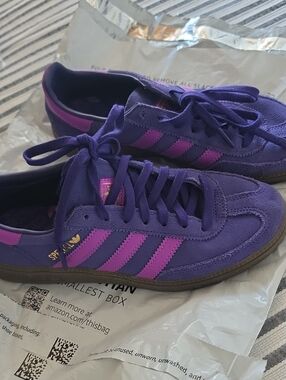 adidas purple sneakers with brighter Purple 3-Stripes